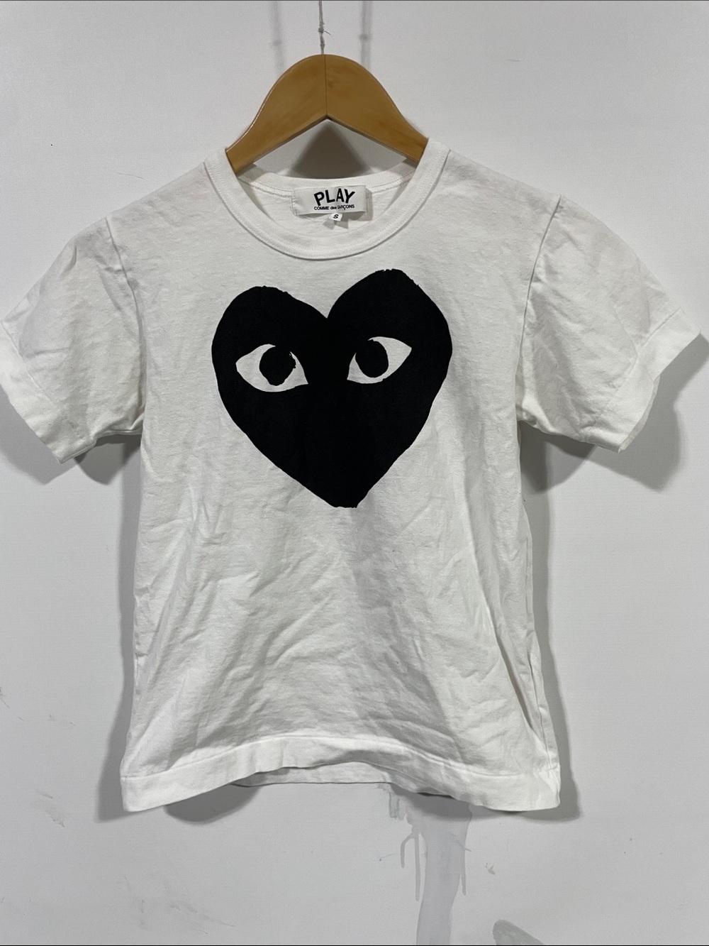 Comme des Garcons PLAY White Tee with Black Heart Logo